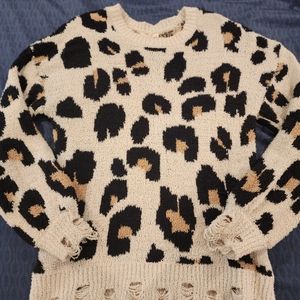 Oversized leopard sweater.